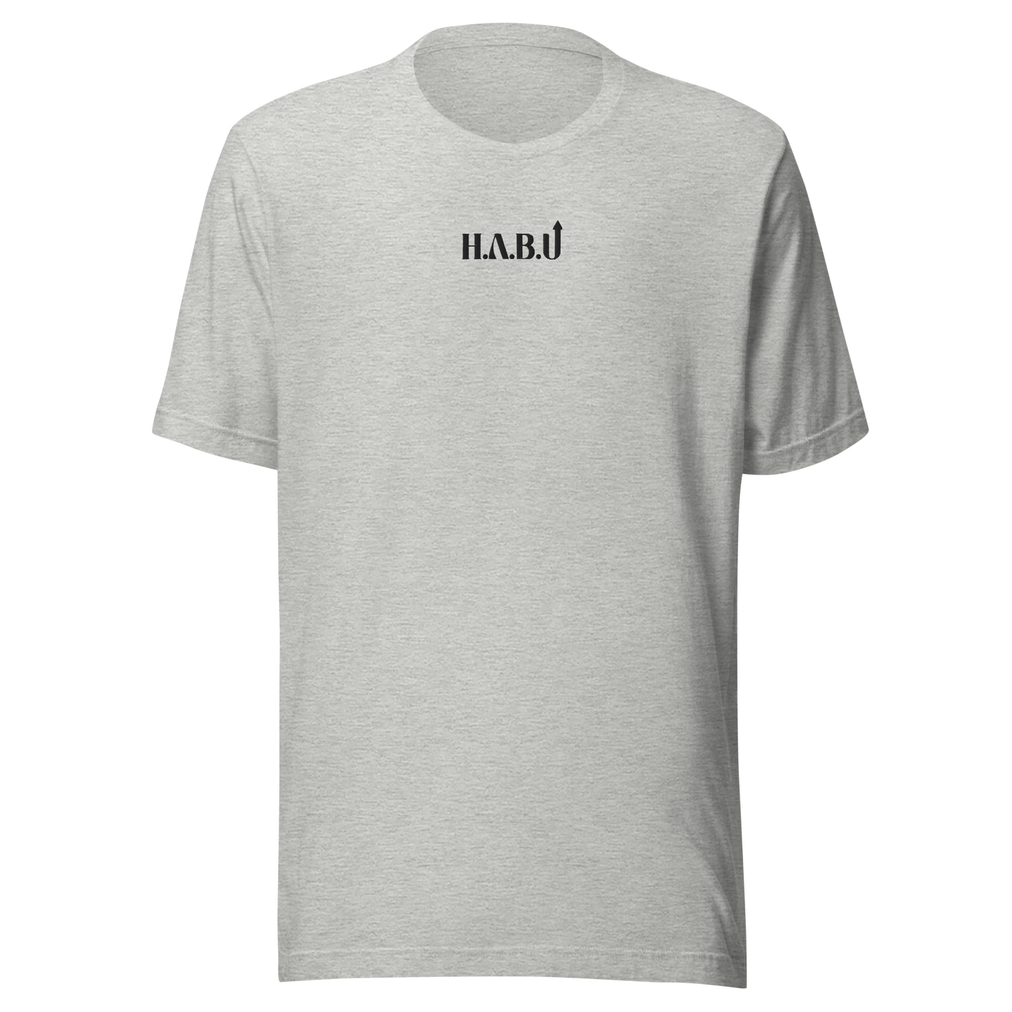 HABU Core Tee Blend dark heather tee with white HABU mark front view