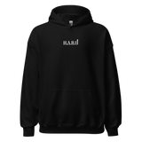 HABU Core Hoodie Reset black hoodie with white HABU mark front view