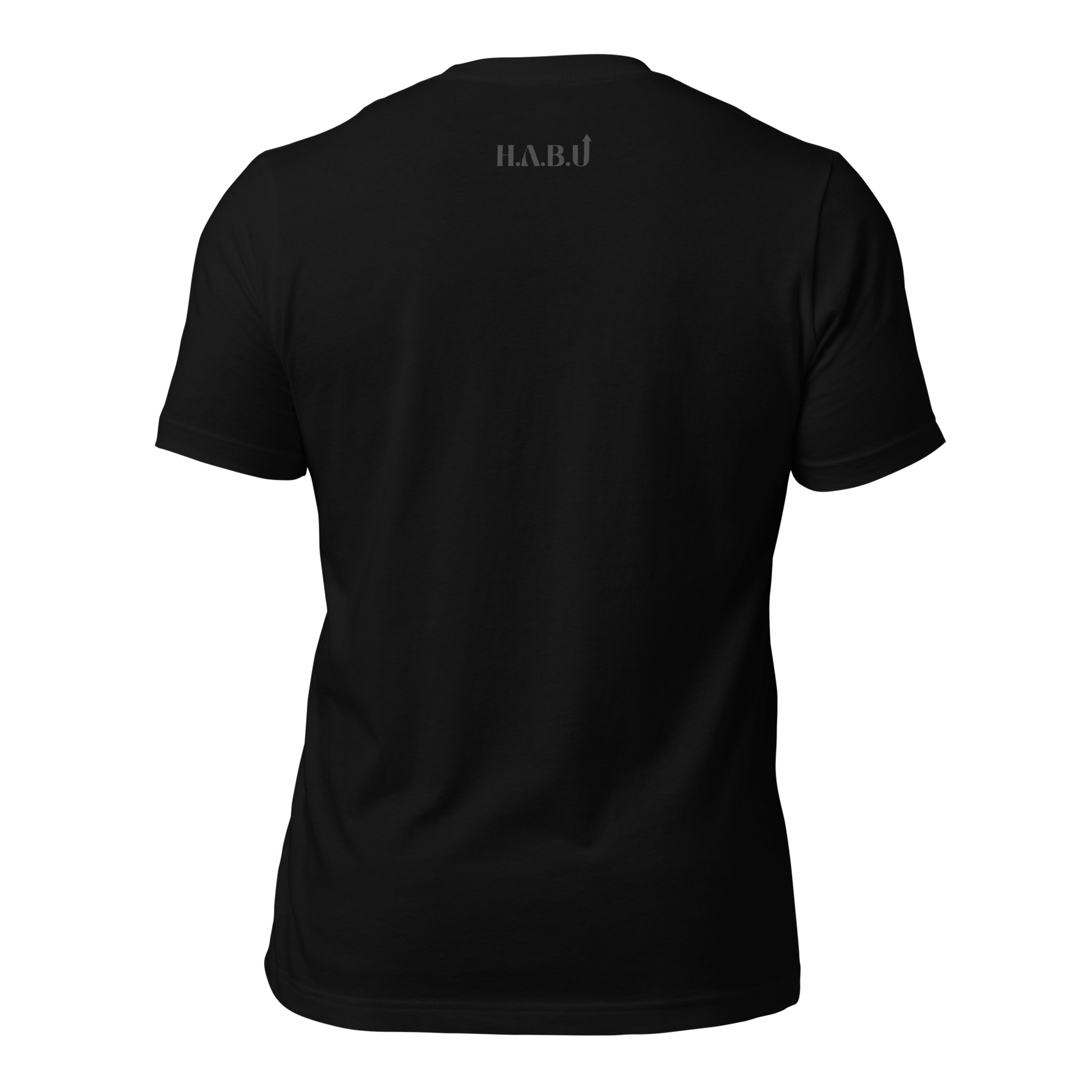 HABU Signal Tee back view with embroidered HABU design