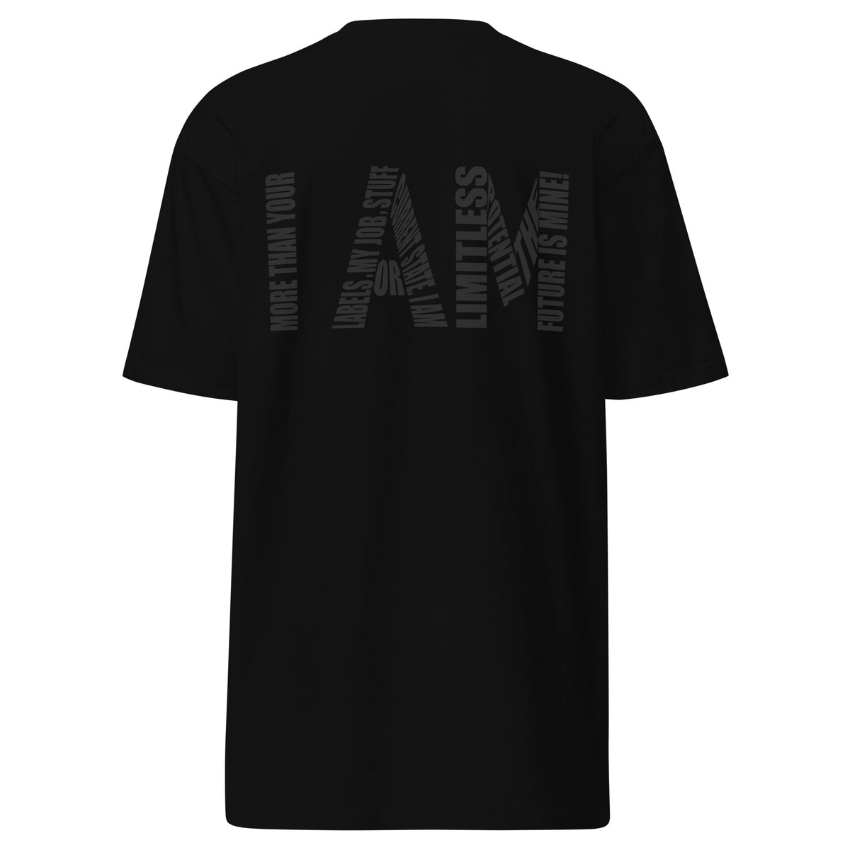 HABU I AM Guardian Tee in heather charcoal grey, second view