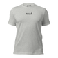 HABU Core Tee in dark heather gray, front view, white HABU mark on the chest